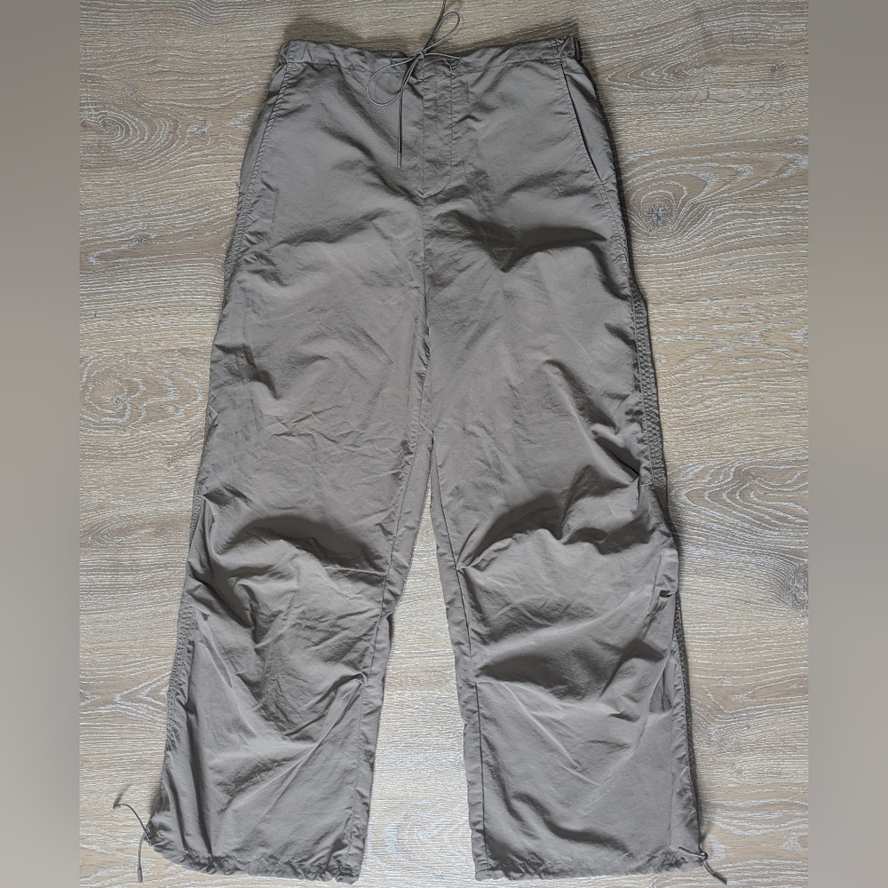 Zara‎ Women's High Waisted Drawstring Parachute Pants Baggy Streetwear Gorpcore